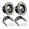 Universal Pair 3.5" COB LED Fog Light Projector  White Angel Eyes Halo Ring DRL
