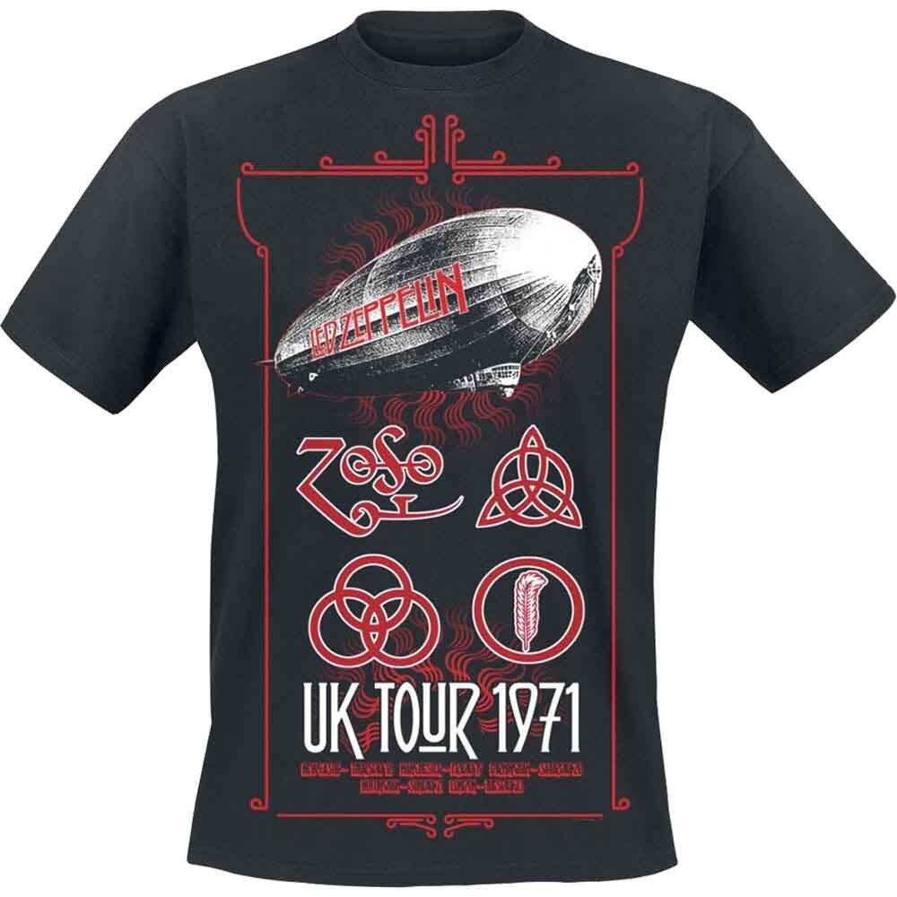 Official Led Zeppelin UK Tour 1971 T-ShirtXLBlack L