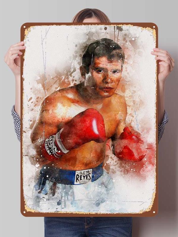 Julio Cesar Chavez Boxer Metal Signs Gaming Room Decoration Custom Metal Plates Boxing Poster for Wall Art Decoration Retro Home