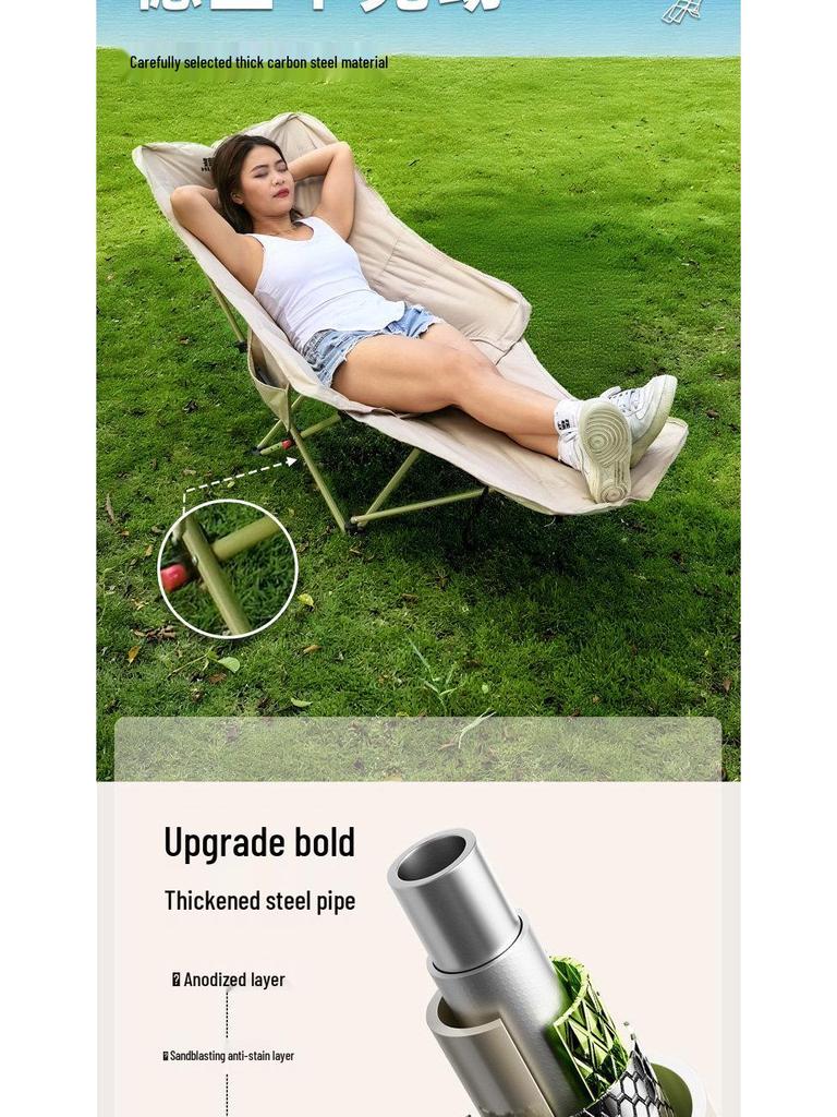 Sdraio Pieghevole da Esterno Regolabile con Poggiapiedi - Sedia Portatile per Campeggio e Picnic