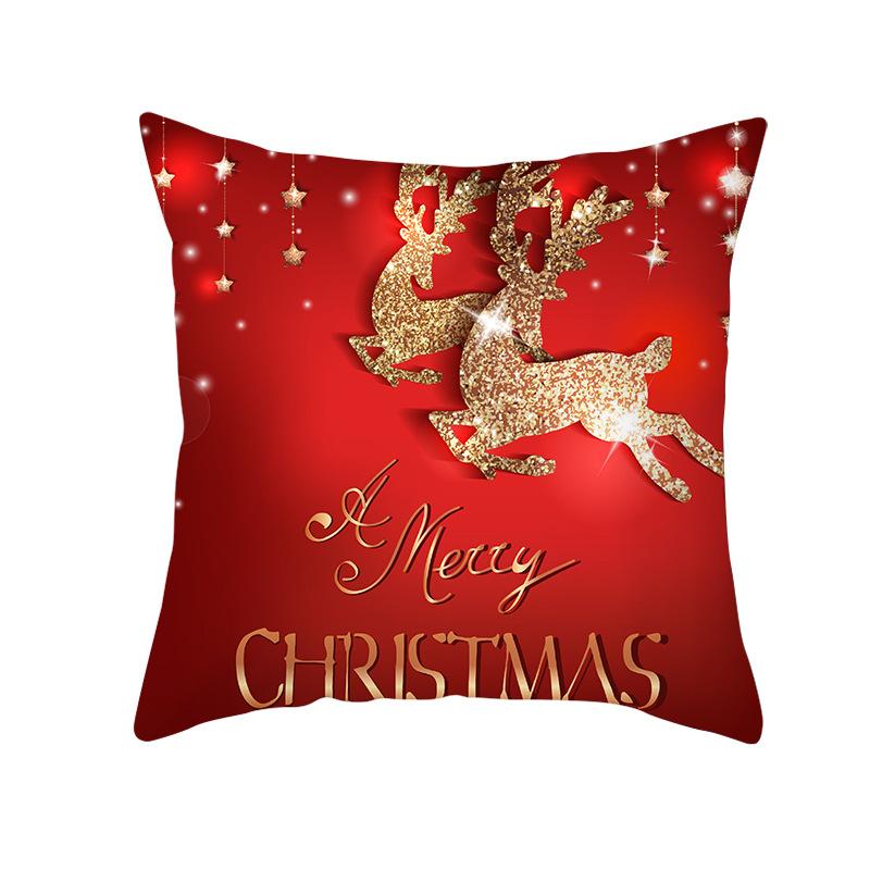 Red Series Christmas Peach Velvet Cushion Cover New Sofa Cushion Cover Square Cushion Cover