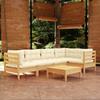 Day and Night - Day and Night Garden Furniture 6 Pieces Cream Pine Wood Cushions