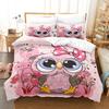 Comforter Hand Painted Owl Cartoon Bedding Set Winter Wiht Pillow Kidstwin Full Queen King Bedroom Home Textile 150X200
