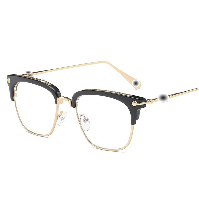 Anti-Radiation Glasses Frame Flat Glasses Tide No Degree Computer Anti-Blue Light Glasses Myopia Large Frame Retro Glasses 8705