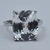 925 Sterling Silver Ring Sapphire Ring Sz 9 White Color 28.80 Ct Cushion Cut