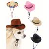 1pc Pet Cowboy Hat, Pet Accessory For Cats & Dogs, Western Style Sun Hat For Outdoor Activities, Holidays & Photoshoots
