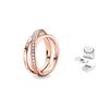 Pandora Pavé Interlocking Three Ring Moebius Ring Women rings Rose-Gold 189057C01
