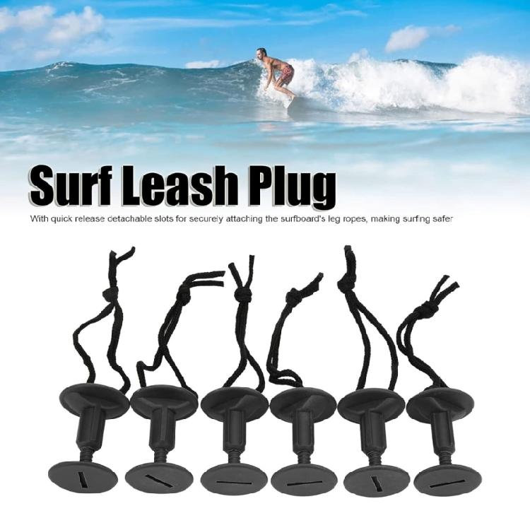 6Pcs Surfboard Leash Plugs with Cord String Bodyboard Surfboard Leash Plugs Water Sports Surfing Accessories