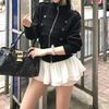 Giacca da Donna Coreana Retro Doppiopetto con Collo Alto Y2K Streetwear Capospalla Casual