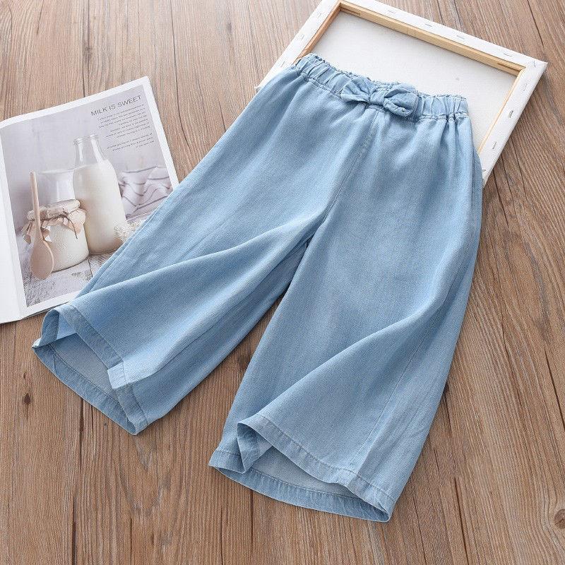Girls' Summer Thin Wide Leg Pants Trendy and Versatile Women's Summer Clothes Tencel Denim Loose Outerwear Trend