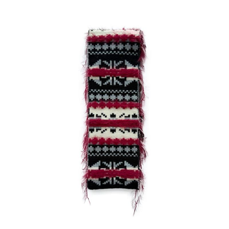 

Вязаный шарф для женщин на зиму, ретро, контрастного цвета, рождественский, сочетающийся с утолщенным шарфом 180*15cm