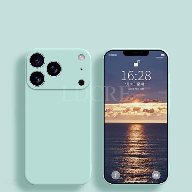 For iPhone 17 Pro Max Case Liquid Silicone Cover For iPhone 17 Pro Max 17 Air Case TPU Plain Rubber Protector Case Cover