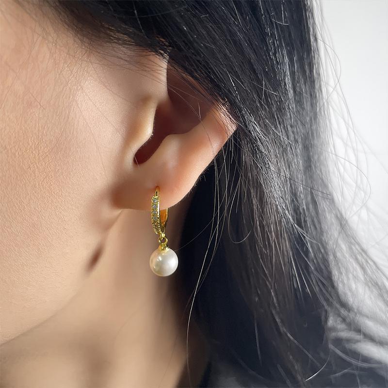 Shiny Pearl Earrings Genuine Natural Freshwater Pearl 925 Silver Earrings Pearl Jewelry For Wedding Bridesmaid Gift