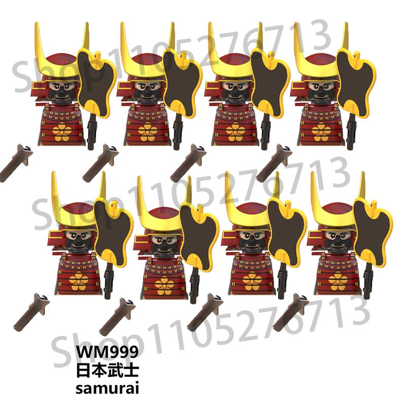 8 Stück/Sets Geist Samurai Bausteine Soldaten Sets Anime Actionfiguren Helm Rüstung Bogenschießen Spielzeug Für Jungen Weihnachtsgeschenke
