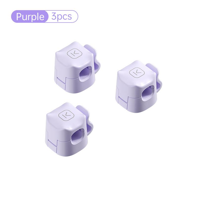 

3/6 шт. кабельные зажимы, гладкий регулируемый держатель шнура под столом, держатель кабеля, держатель для проводов, органайзер для кабеля 3PCS фиолетовый