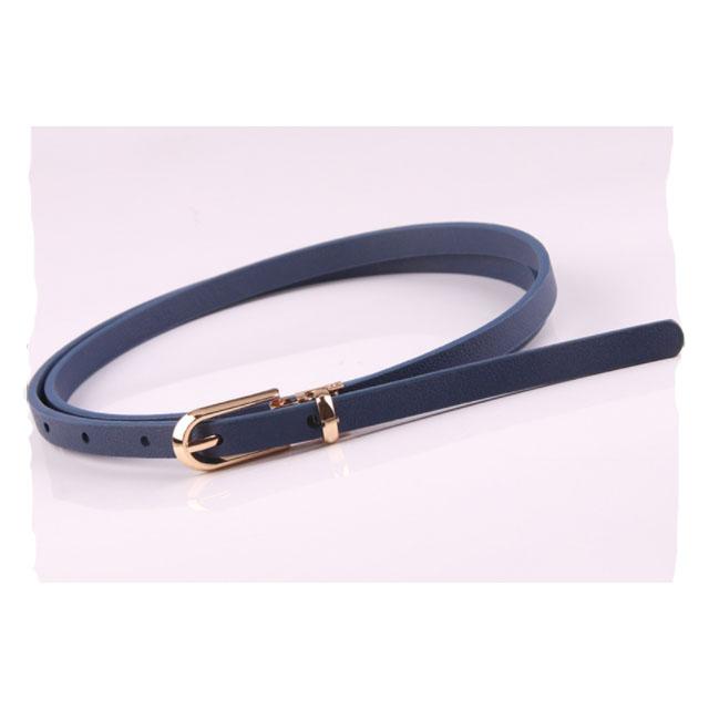 Cheap Korean Style Multi-color Ladies Thin Steel Pin Buckle PU Leather Skinny Belt