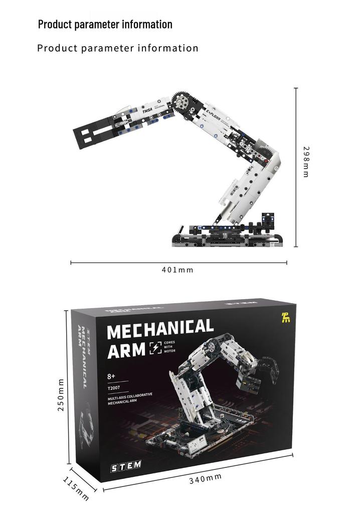 Takmu T2007 Programmable Robot: Remote Control Mechanical Arm Building Block Toy