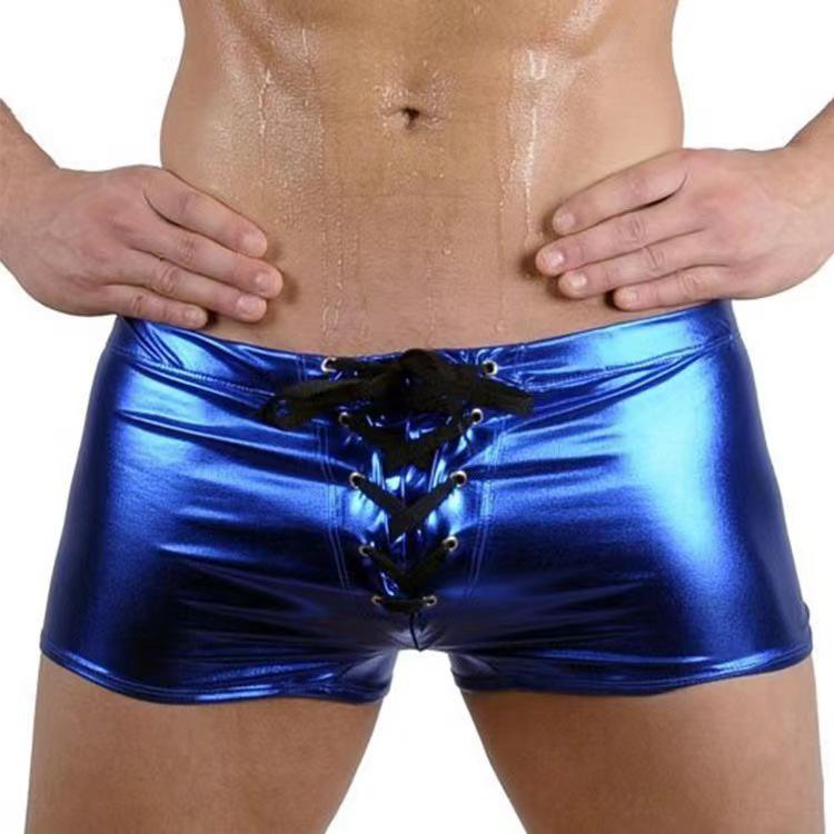 Men's Sexy Plus Size Patent Leather Boxer Briefs and Jockstrap