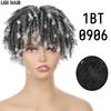 LISI HAIR Synthetic Short Dreadlock Hair Topper Clip In Braided Hair Extensions Natural Wig For Women And Men