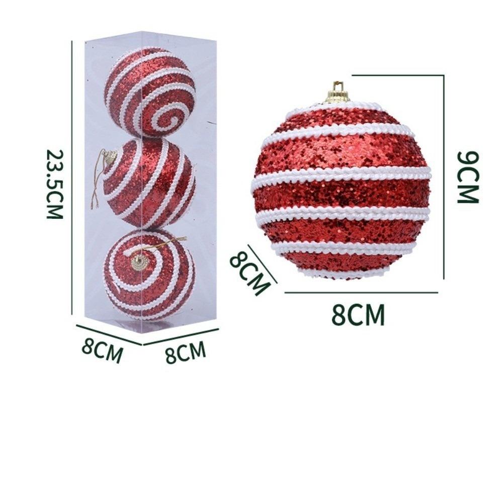 3PCS Foam Christmas Ball Pendant 6cm Christmas Supplies New Xmas Tree Ornament  Christmas