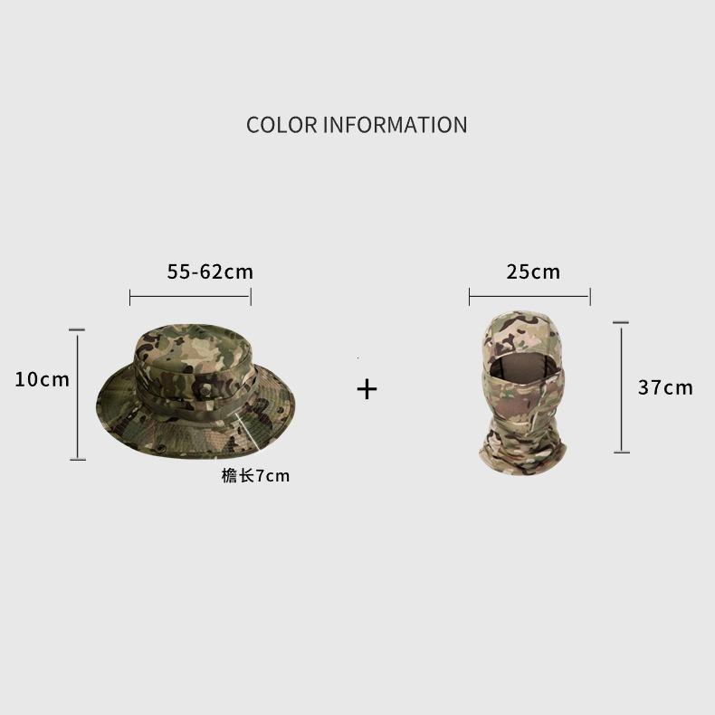 2Pcs/Set Wide-brimmed Hat Balaclava Mixed Set Men Sunscreen Boonie Cap Outdoors Hiking Camping Sun Hat Fisherman Hat