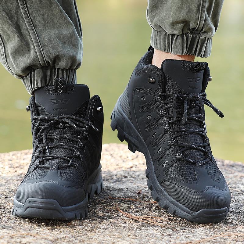 Spring New Outdoor Men'S Mid Top Anti Slip Mountaineering Shoes For Off Road Sports Comfortable Multi Functional Sports Shoes