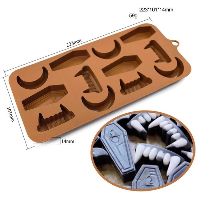 Halloween Molds Silicone Chocolate Molds Skull Ghost Pumpkin Witch Design Cake Molds Halloween Dessert Decorating Baking Tools