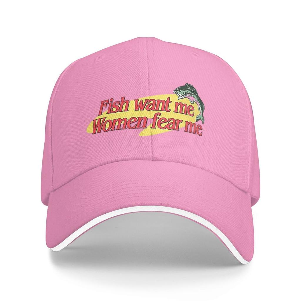 Unisex Baseball Hats Fish Want Me Women Fear Me Outdoor Streetwear Summer Sports Baseball Caps Hip Hop Cap Casquette Hats