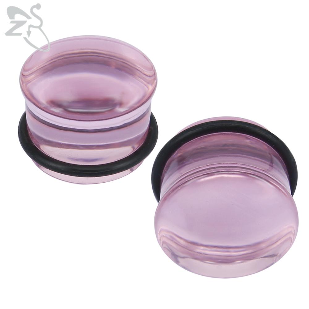 ZS 2pcs/lot Glass Ear Plug And Tunnel 5-16mm Ear Expander Stercher Ear Gauges Ear Flare Flesh Expander Body Piercing Jewelry
