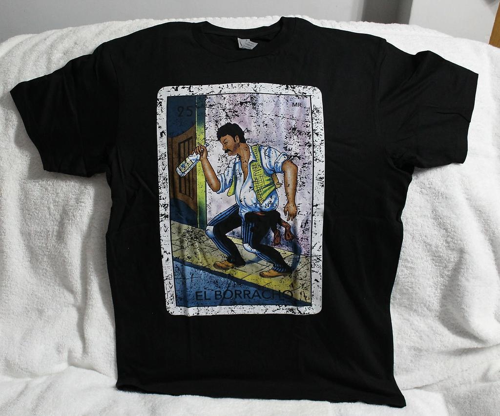 EL BORRACHO MEXICO DRUNK MAN MEXICAN LOTERIA LOTTERY NUMBER 25 T-shirt