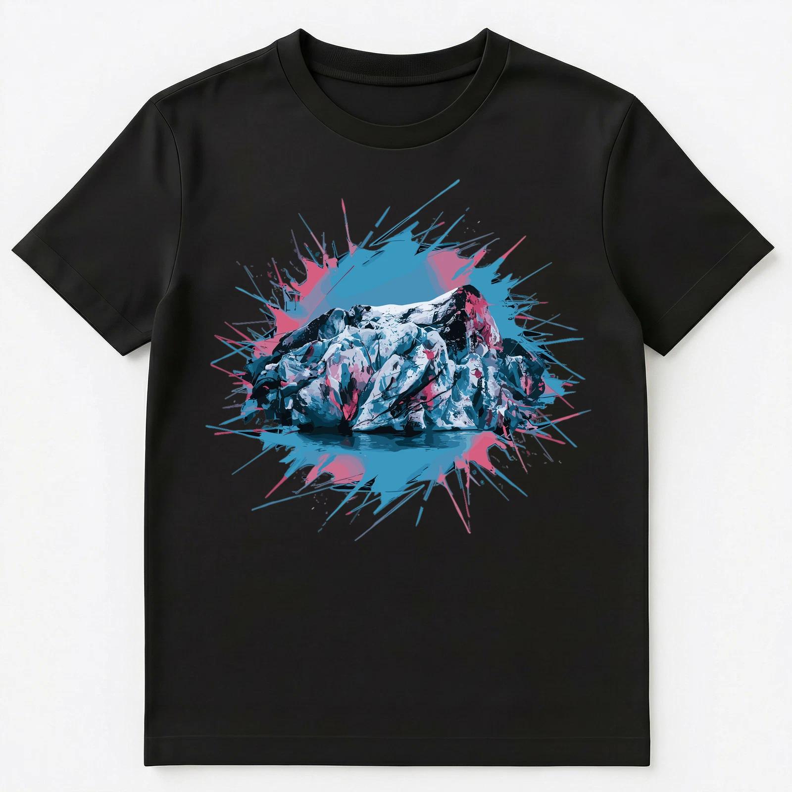 

Colorful Paint Splash Glacier Art Graphic Unisex T-Shirt 3XL