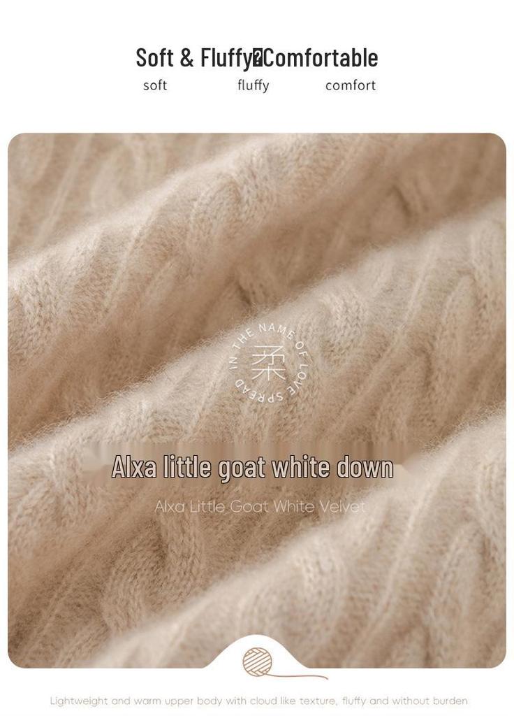 Women's Plus Size Cashmere Stand Collar Thick Knit Cardigan Sweater, Long Sleeve Loose Fit.
