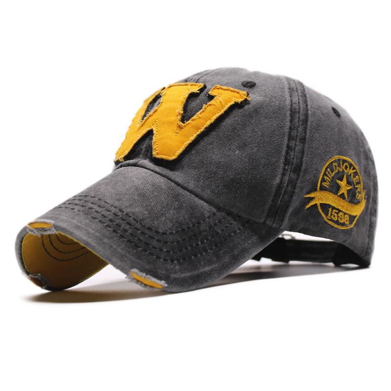 New hip hop trendy baseball cap outdoor men and women, summer sunscreen cap W letter hat old cap