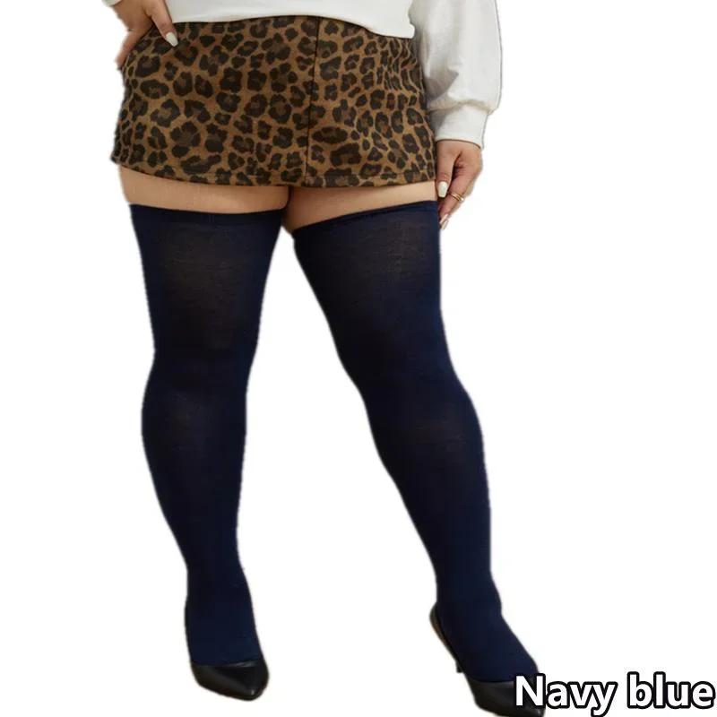 Oversized Women Autumn Winter Thick Stockings Thigh High Plus Size Elastic Over The Knee Black White Long Socks Leg Warmers Xxxl