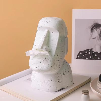Yousheng Moai Statue Taschentuchhalter Osterinsel Statue Taschentuchbox Abdeckung 3-in-1 Brillenhalter Kopfhörerständer Dekorative Taschentuchbox