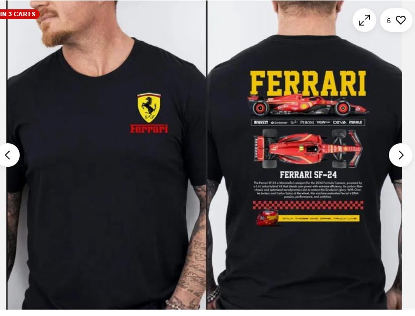 Team Inspired Racing T-Shirt, Motorsport Style Graphic Unisex Shirt  Unisex T-Shirt XL