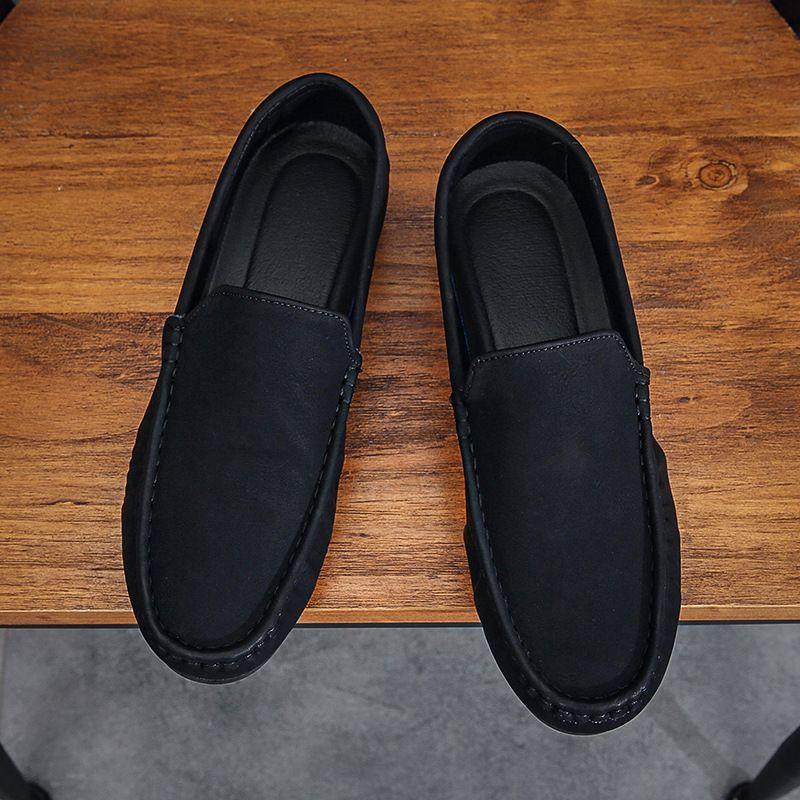 Flat Round Toe Man Casual Shoe Common Legitimate 2025 Trend New In Fashion Adults Comfortable Designer Leather Shoes for Men