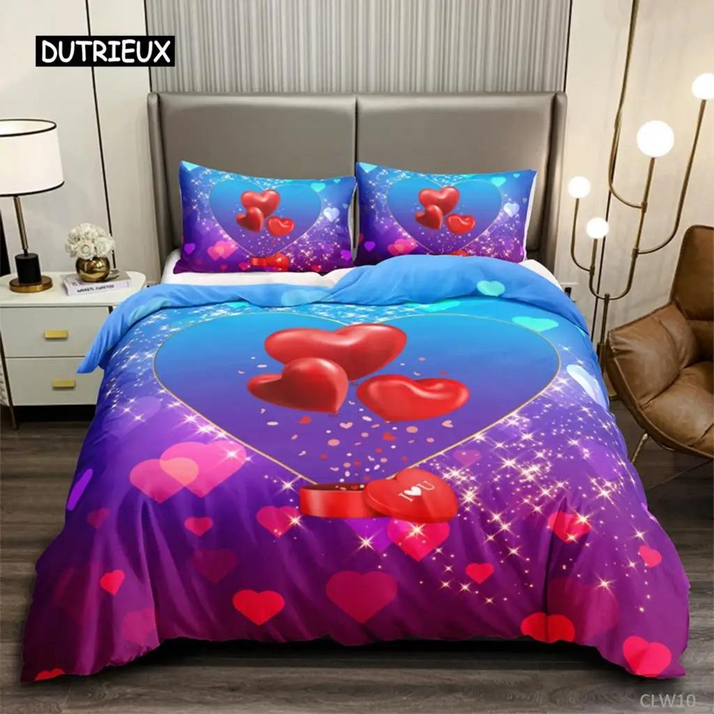 Romantic Red Rose Duvet Cover Set Printed Floral Bedding for Adults Teens Blossom Flower Theme Comforter