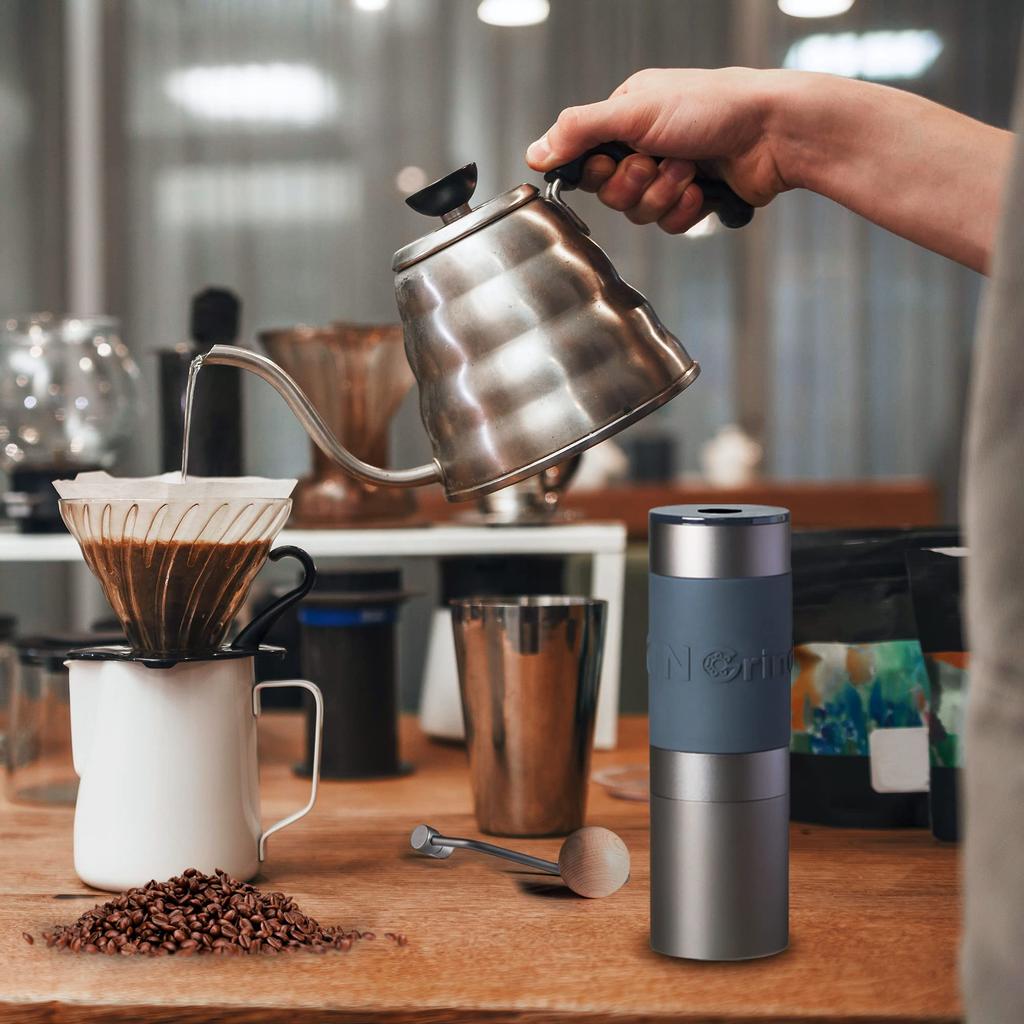 KINGrinder K0 Hand Coffee Grinder, 160 Grit Adjustments, Conical Metal Blade for Superior Consistency, Drip Coffee, 25g Capacity