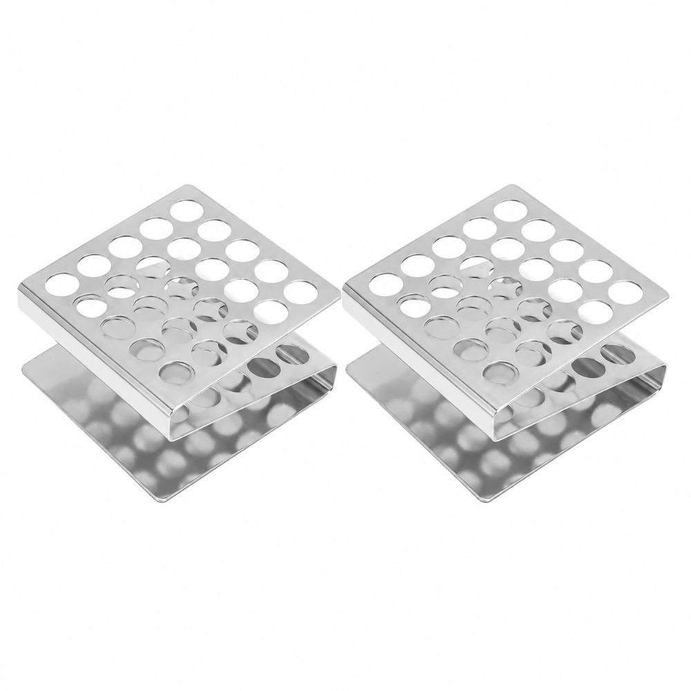 25 Holes 15/17mm Silver Z Shape Centrifuge Tube Rack 15ml Centrifuge Tube Rack  Sample Storage