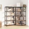 Day and Night - Day and Night Shelving 5 Levels 2 Units Anthracite Gray Steel and Plywood
