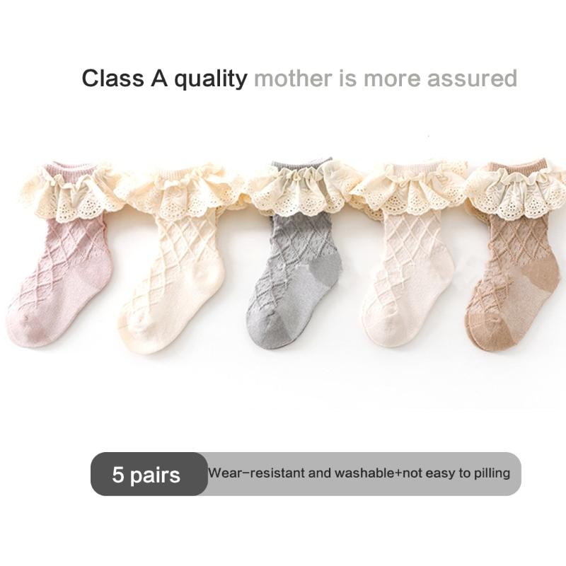 Colorful Baby Girl Sock  Baby Girls Ruffle Socks Kid Toddler Frilly Lace Ruffle Dress Cotton Socks for Spring Autumn