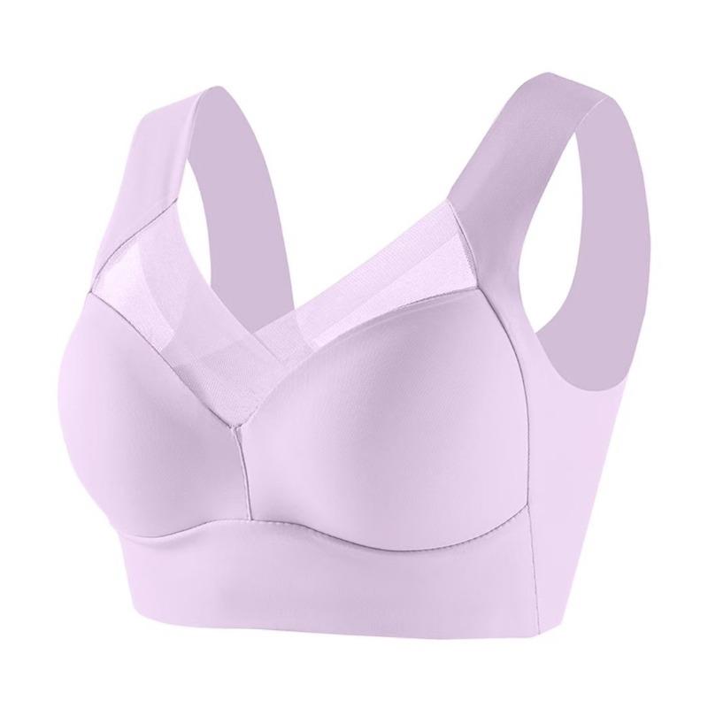 Large size underwear gathers without steel ring bra women's comfortable seamless underwear sports beautiful back integrated underwear