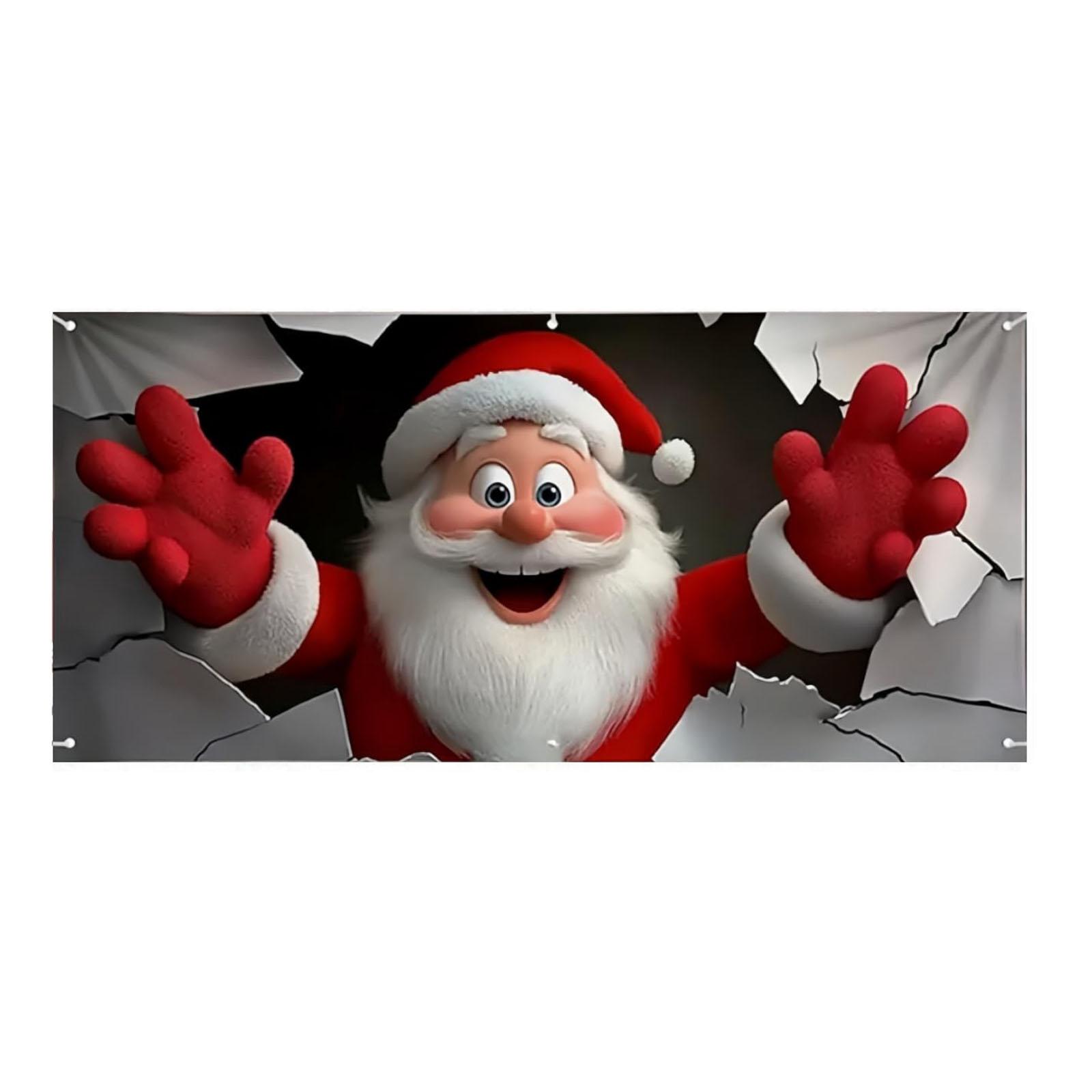 

7*16ft Christmas Garage Door Cover, Large Garage Door Christmas Decoration, Garage Banner, Cheerful Garage Mural One Size