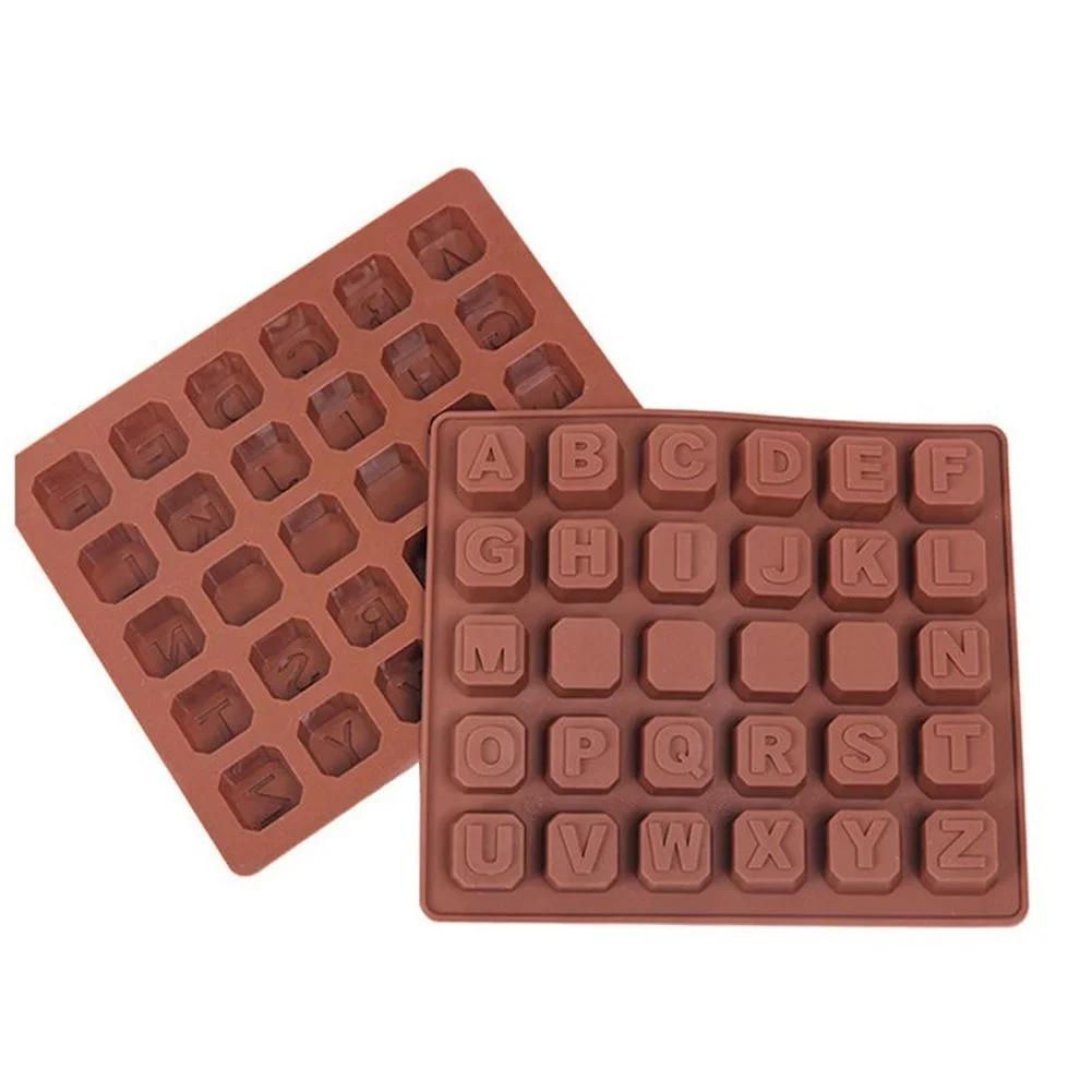 2024 New Silicone 30grid Letter Character Shape Print Ice Cube Chocolate Soap Cake Mold Christmas Silicone Mold  Fondant Mold