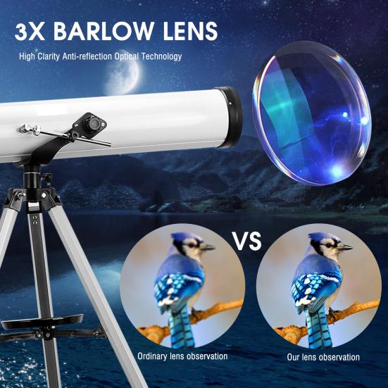 Telescope Large Aperture High Magnification Multifunction 76mm/700mm Monocular Astronomy Telescope with Tripod Finder