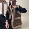 Lamb Fur Vest Women's Korean Version Loose Imitation Fur One-piece Thick and Warm Outer Vest Jacket