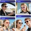 1 pair Smart Bluetooth Glasses Multi language Real time Translation Glasses Playing Music Calling Earphones Fashion Sunglasses