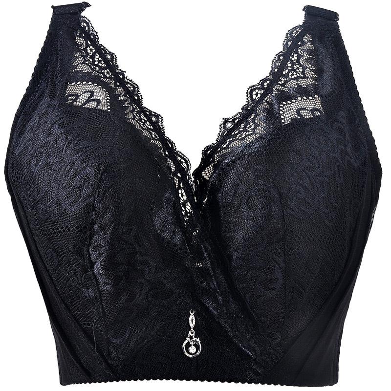 

Женский элегантный кружевной бюстгальтер больших размеров, бюстгальтер с косточками, закрывающий всю грудь, минимизирующий большую грудь, защита от боковых протечек, регулируемое нижнее белье с защитой от провисания 38/85E