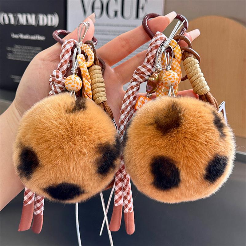 Söt Fluffig Plysch Pälsboll Nyckelring För Kvinnor Väska Bil Nyckelring Pompong Nyckelring Kawaii Nyckelring På Väska Bil Prydnad Hänge Gåva